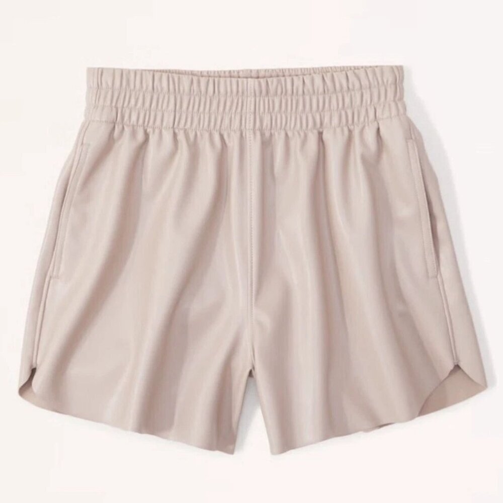 New! Abercrombie & Fitch Vegan Leather Dolphin-Hem Short Size Small 23228 - Picture 1 of 9
